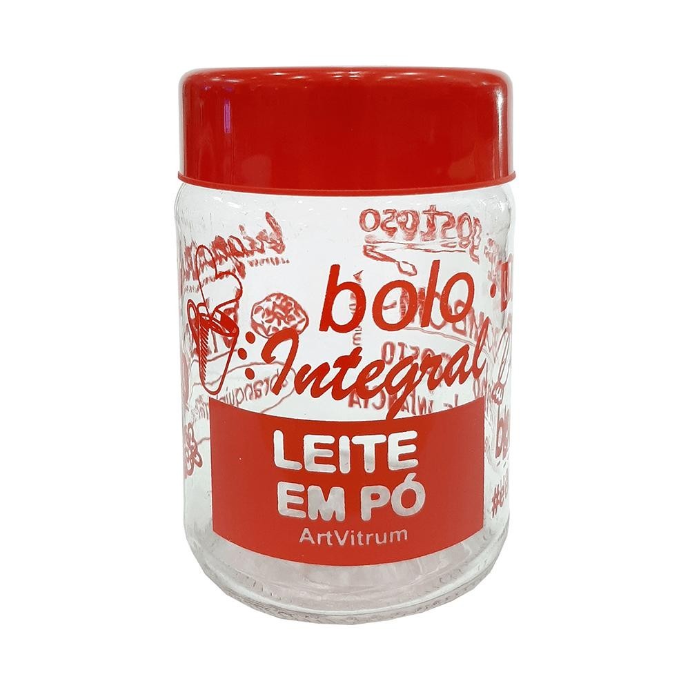 Pote p/ Leite em Pó Artvitrum 600ml Vermelho 31LE/1 - Home & Living