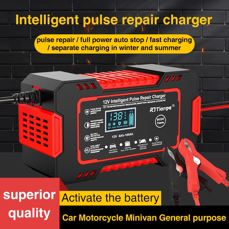Carregador De Bateria  12v bivolte Inteligente Digital 4ah até 100ah Carro Pickup Jet Ski Motonautica Etc  Carregador de bateria de chumbo-ácido Universal