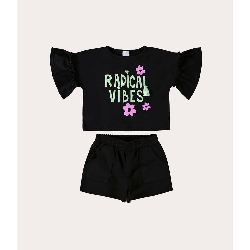 Conjunto Infantil Menina Blusa e Shorts Algodão Malwee Kids em Oferta na Shopee