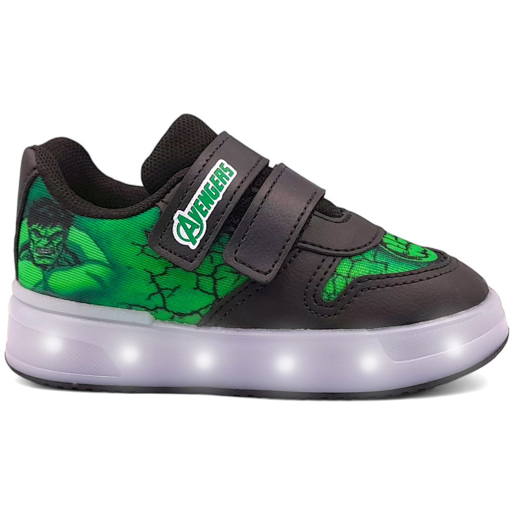Tenis Homem Aranha Hulk Com Luzes Led Infantil Menino Minipé