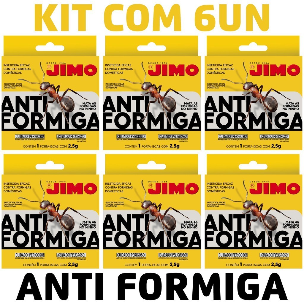 KIT 6 Jimo Antiformiga Cartucho 2,5g em Oferta na Shopee