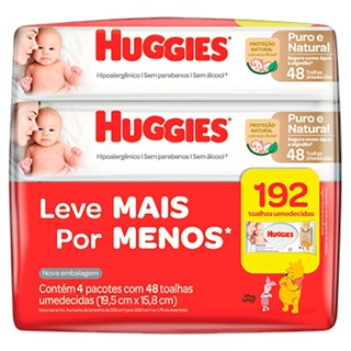 Toalha Umedecida Huggies Puro E Natural Com 48 Unidades Leve 4 Pague 3 em Oferta na Shopee
