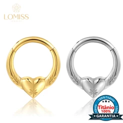 Piercing Titânio Argola Coração Articulado Com Detalhes Helix Septo Rook Conch Nariz Segmento