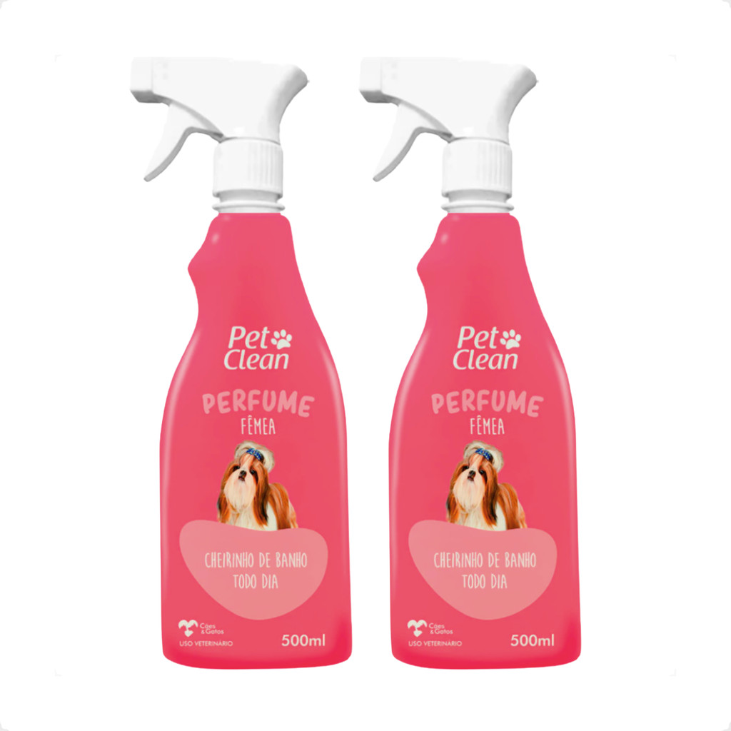 Kit 2 Perfume Fêmea Pet Clean - 500ml - Pets