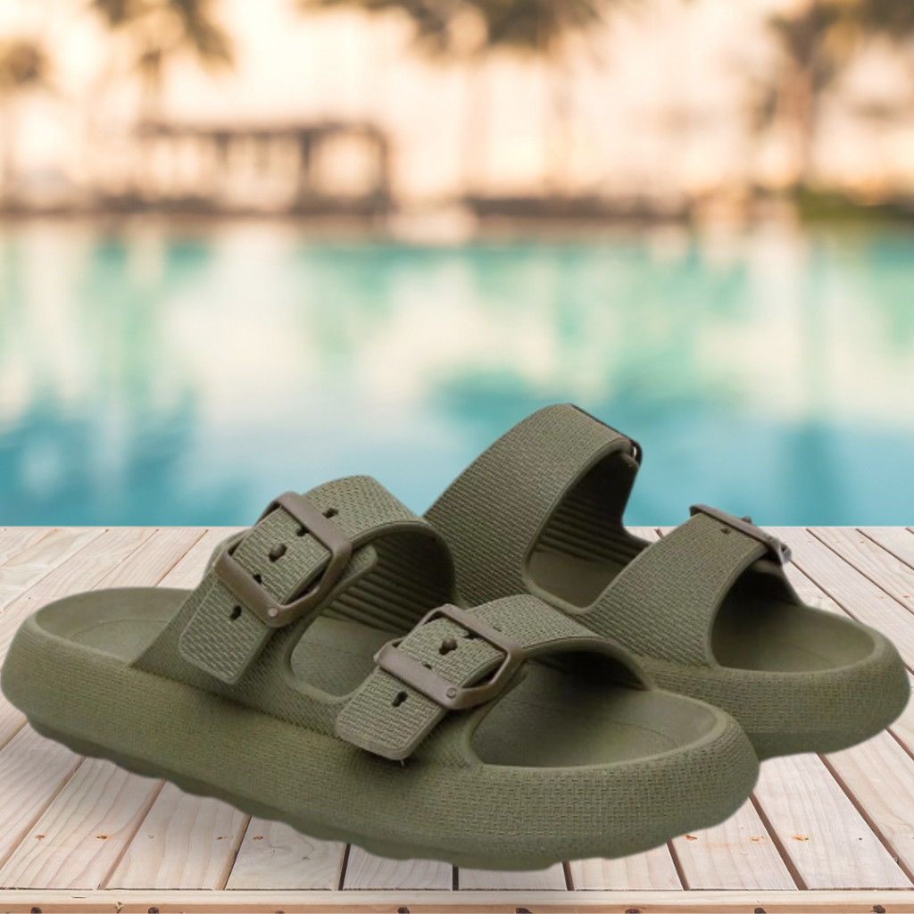 Chinelo Nuvem Feminino Slide Fivela Lançamento Sola Flat Tratorada Confortavel Ortopedico Unissex Sandalia Feminina