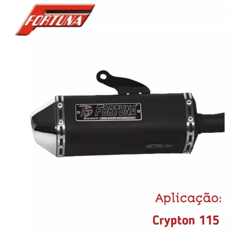 Escapamento Crypton 115 F1 Mini Tri Fortuna Moto Yamaha preto · foto 2