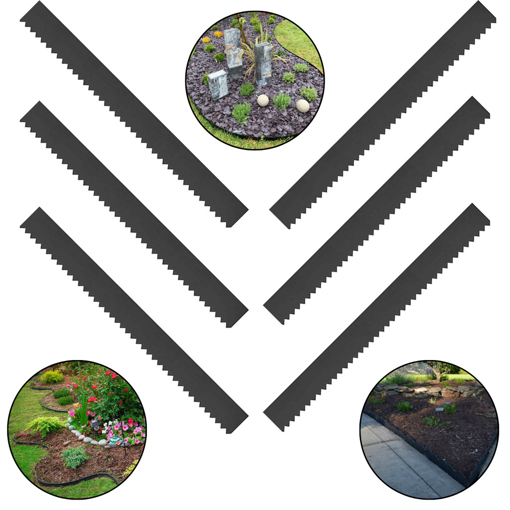 Kit 6 Pç Divisor de Terreno Articulado 25cm x 1mt Preto