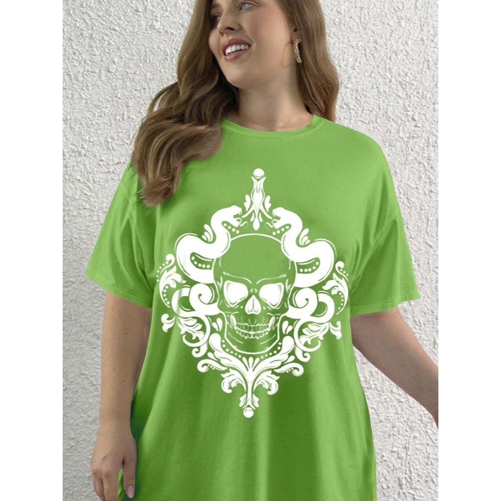 Camiseta Oversized Moderna Casual Blusa Streetwear Estilo Rock Blogueira Camisa Ombro Caido T Shirt