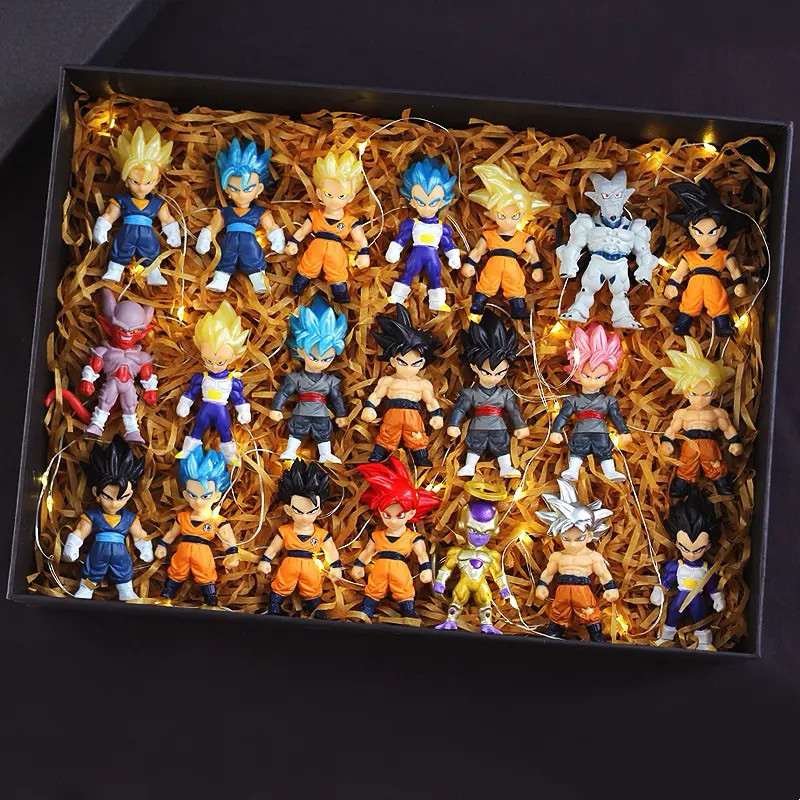 Kit 21 Pcs Bonecos Dragon Ball Z Goku Figuras De Ação Dos Desenhos Animados  Action Figura 7cm  Boneco Anime