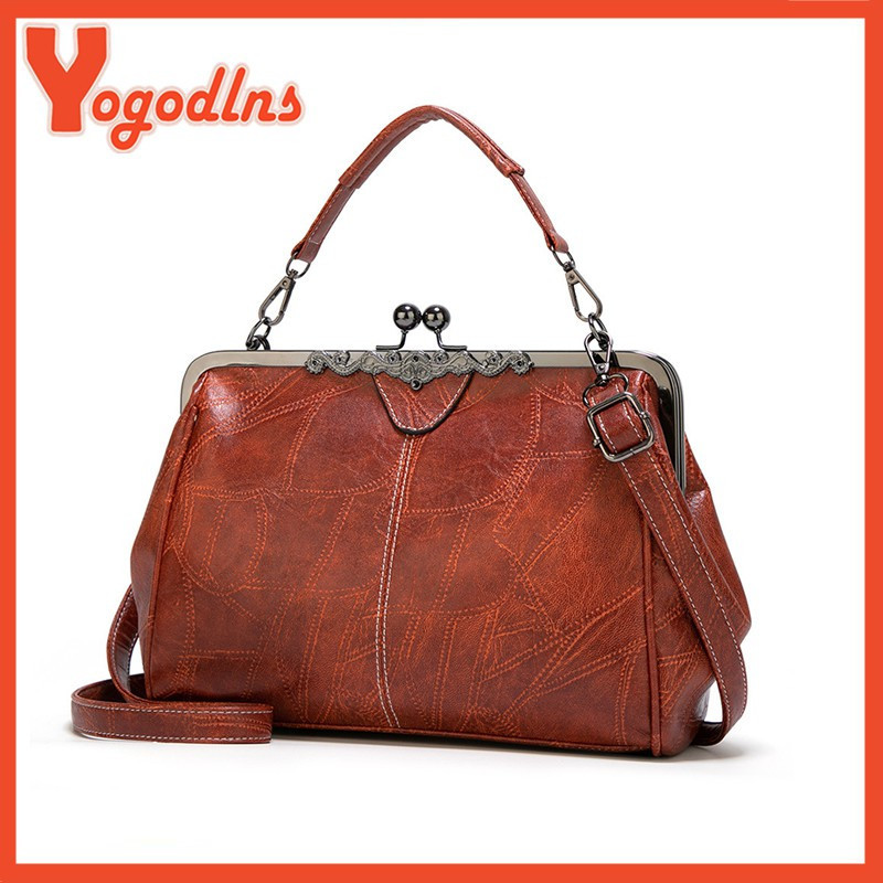 Yogodlns Bolsa Transversal Minimalista Vintage para Mulheres, Bolsa de Mão Retro de Couro Plutônio de Alta Qualidade
