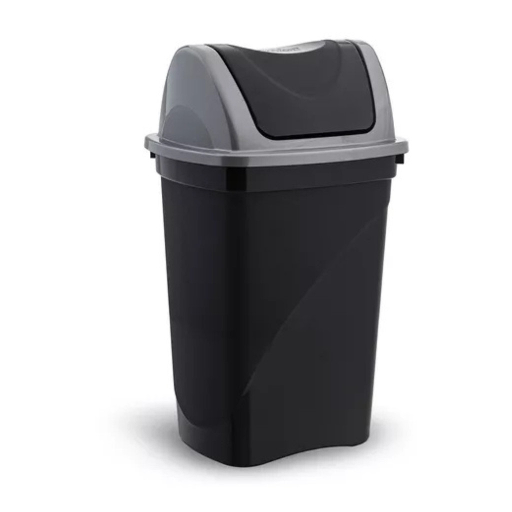 Lixeira Basculante Plasmont 15l Plástico Preta