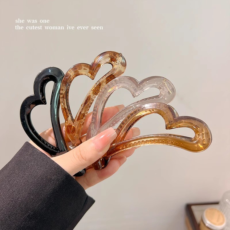 Rabo De Cavalo Alto Coração Banana Clipe Apertos Grampo De Cabelo Vertical Acessório