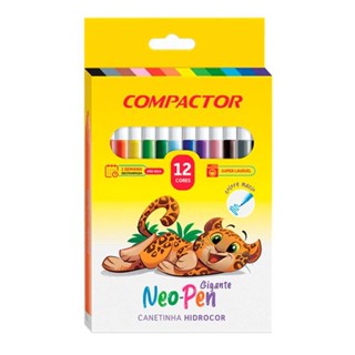 Canetinha Hidrocor Compactor Neo-Pen Gigante 12 Cores em Oferta na Shopee