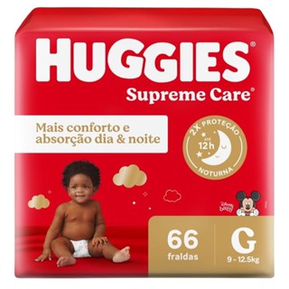 Fraldas Huggies Supreme Care G  Embalagem Econômica 66 Unidades em Oferta na Shopee