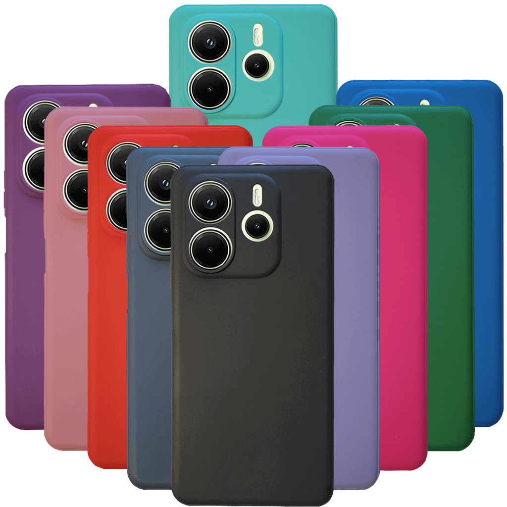 Kit - Capa Capinha Case + Película - Xiaomi Redmi Note 14 4G Silicone Aveludado Protetor de Câmera em Oferta na Shopee