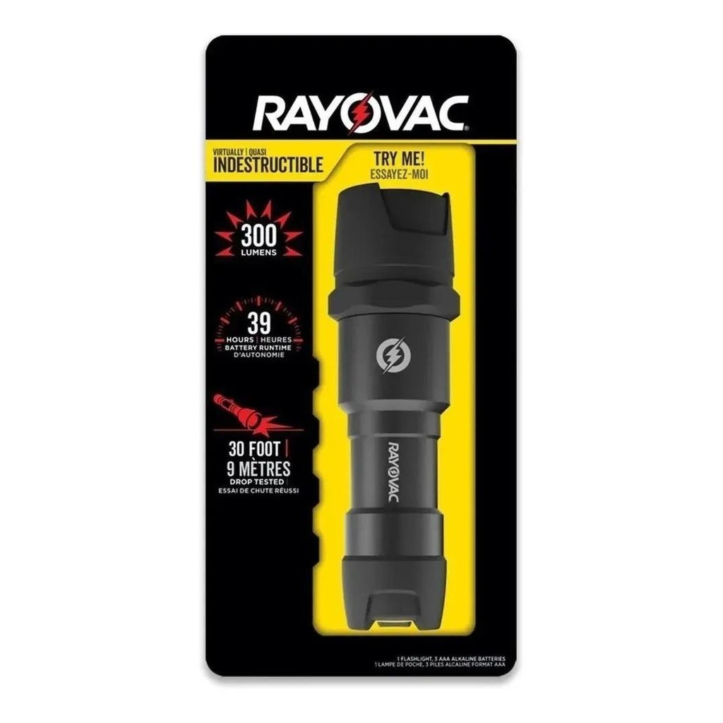 Lanterna Indestrutível Rayovac Pequena - 3 Pilhas Aaa