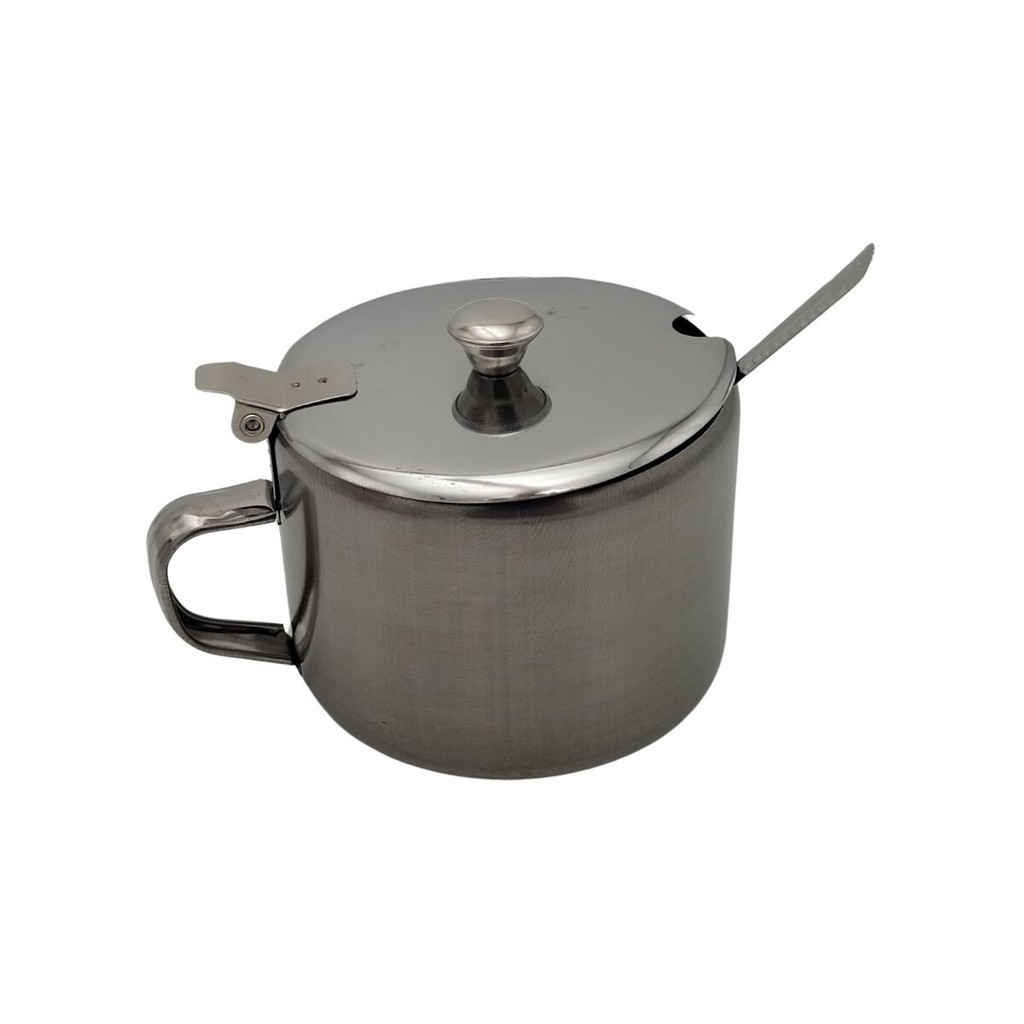 ACUCAREIRO E COLHER ACO INOX 450ML em Oferta na Shopee