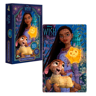 Quebra-Cabeça Wish Disney Com 100 Peças 003138 - Toyster em Oferta na Shopee