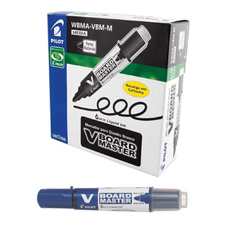 Caixa Com 12 Pincel Quadro Branco Recarregável Wbma Azul Pilot