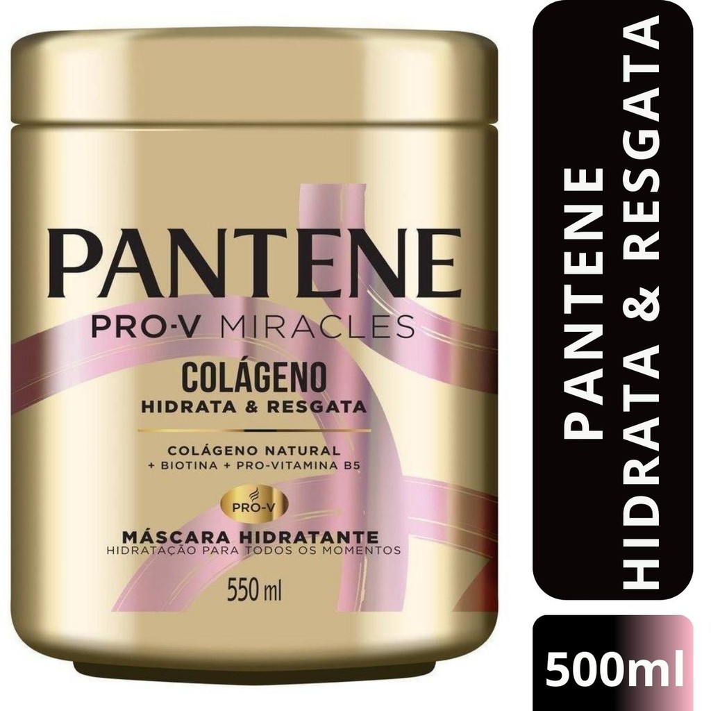 Máscara Hidratante Colágeno Hidrata E Resgata 550ml Pantene em Oferta na Shopee