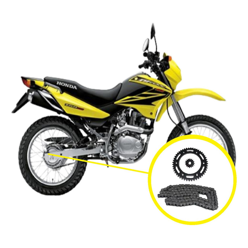 Kit Relação Tração Transmissão Retentor Honda Bros 150 2004 a 2015 Original KMC — imagem 2 de 2