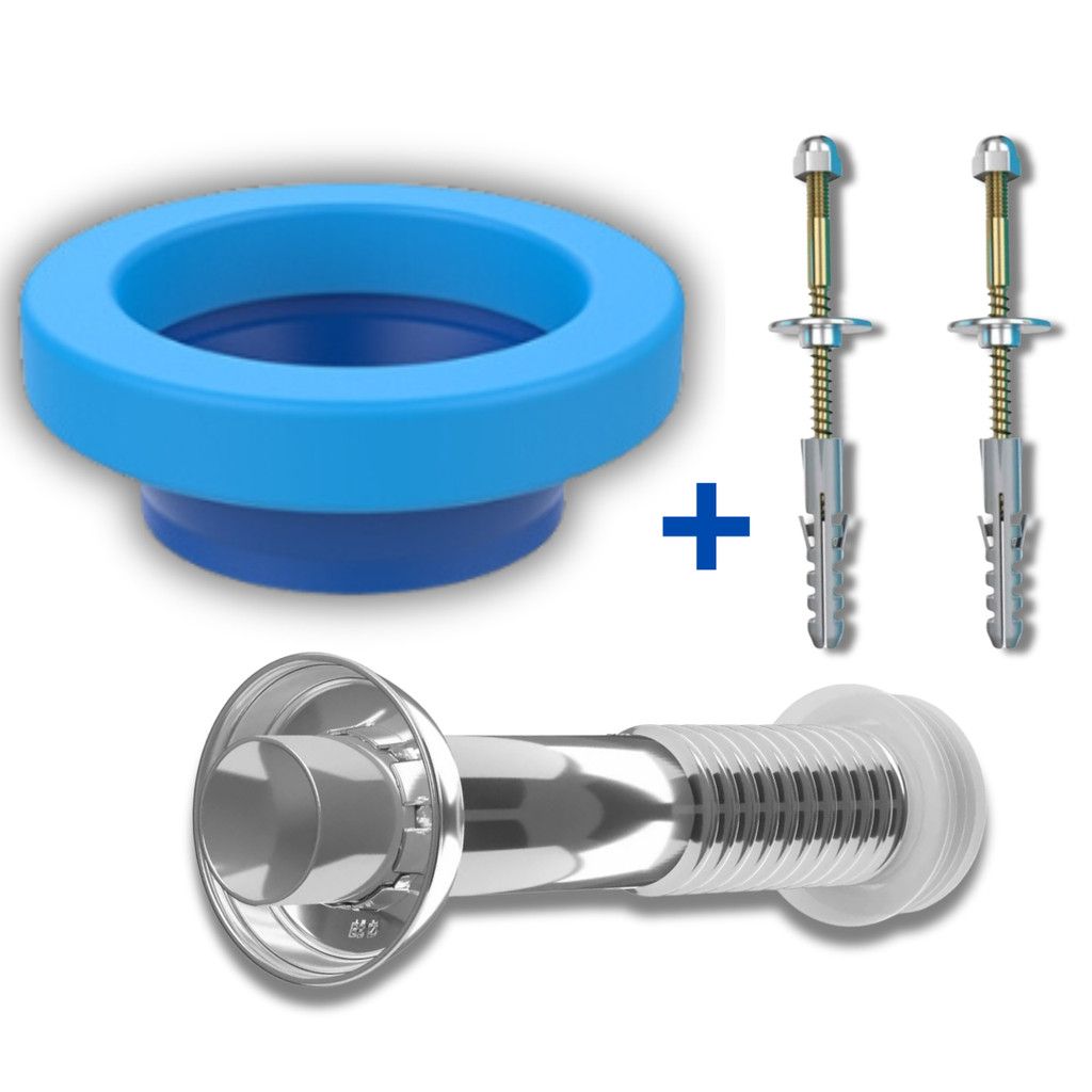 Anel de Vedação para Louça Sanitária + Tubo de Ligação Cromado para Vaso + 2 Parafusos Castelo B10 em Oferta na Shopee