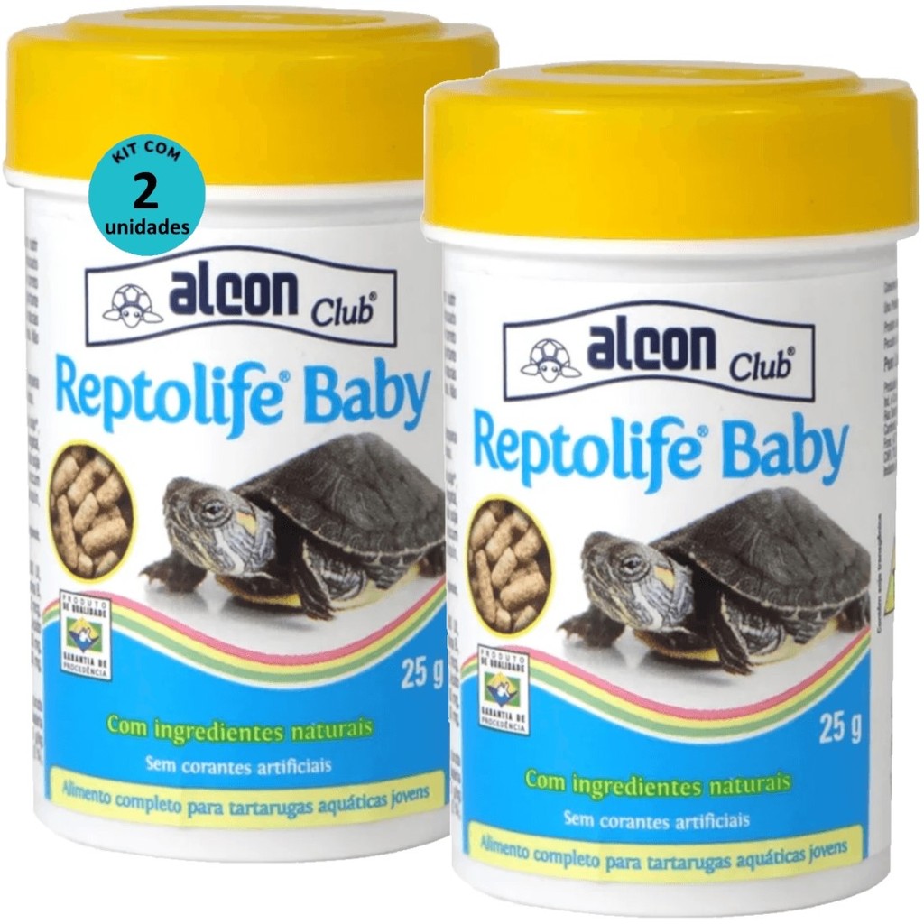 Alcon Club Reptolife Baby 25g Kit Com 2 Ração Para Tartaruga Aquática