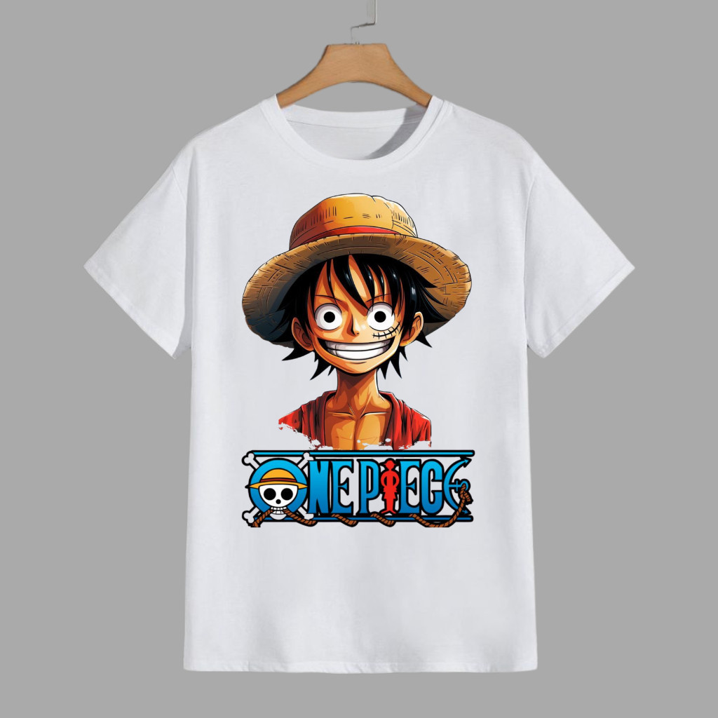 Camiseta Infantil Juvenil Diversas Estampas One Piece Luffy Camisa Anime 100% Algodão 2-16