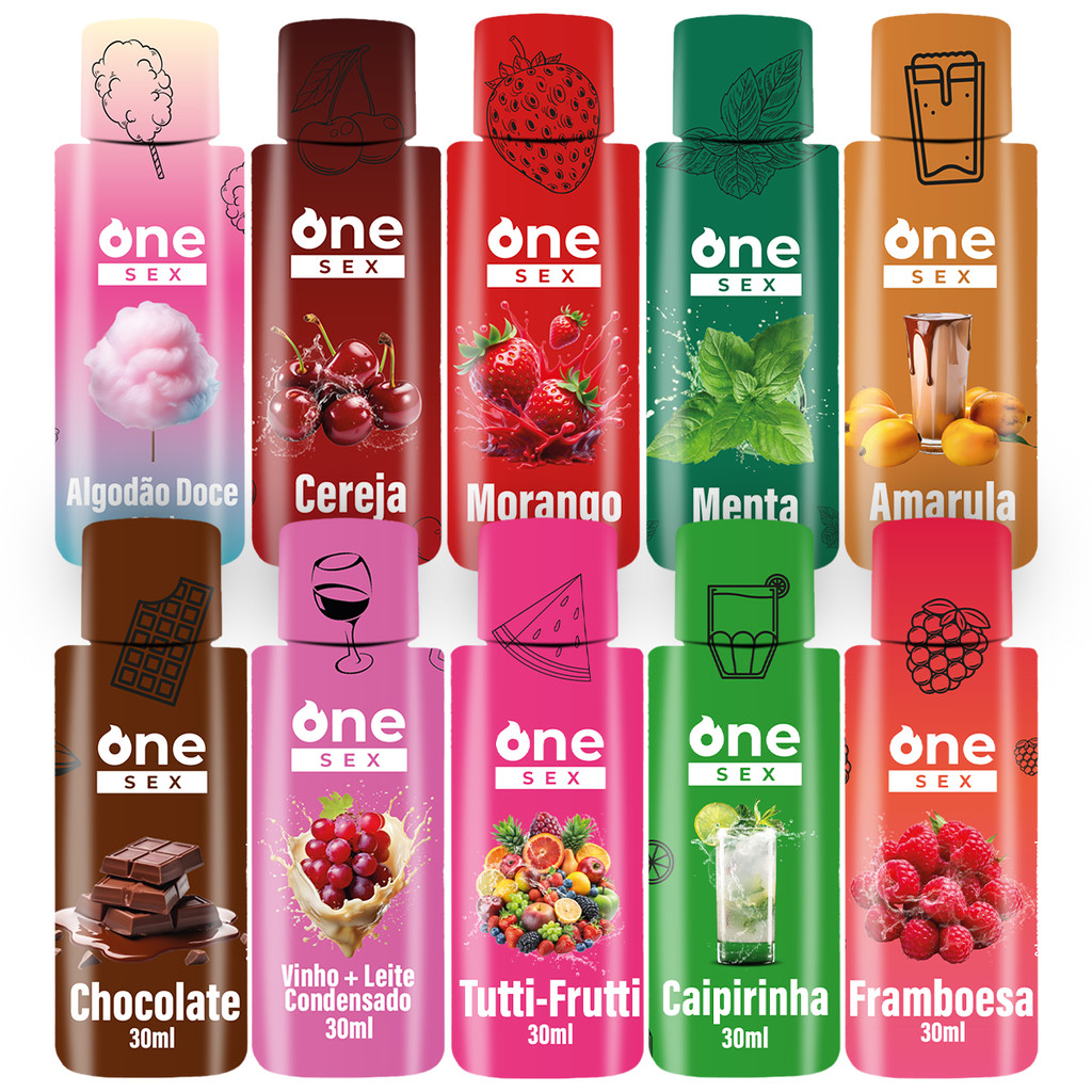 3 Und Gel de Massagem Corporal e Beijável Ideal para Sexo Oral com Vários Sabores 30g - One Sex