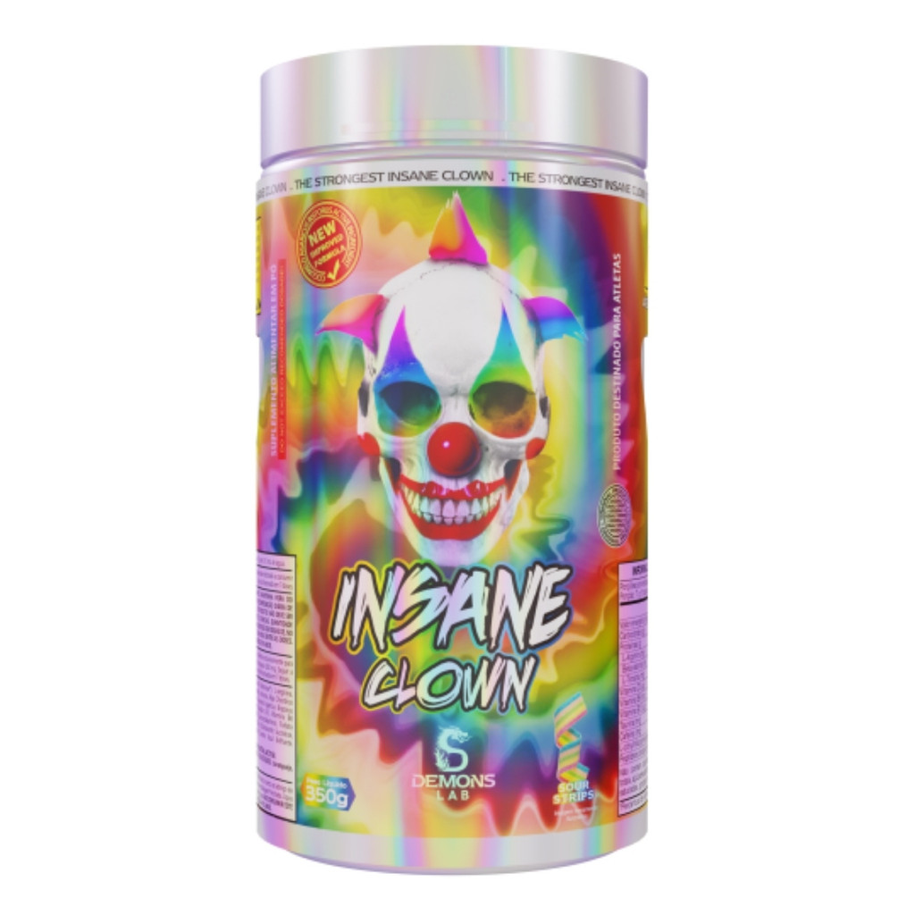 Pré-Treino Insane Clown Pote 350g Demons Lab SOUR STRIPS em Oferta na Shopee