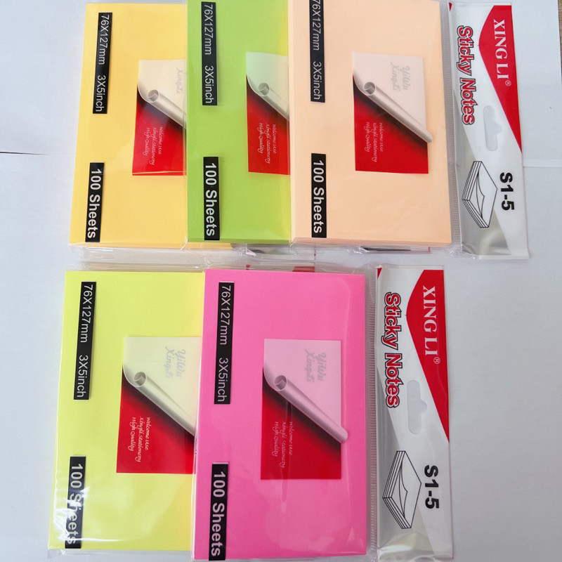 Bloco de Notas Grande Folhas Adesivas 100Folhas 76x127mm em Oferta na Shopee
