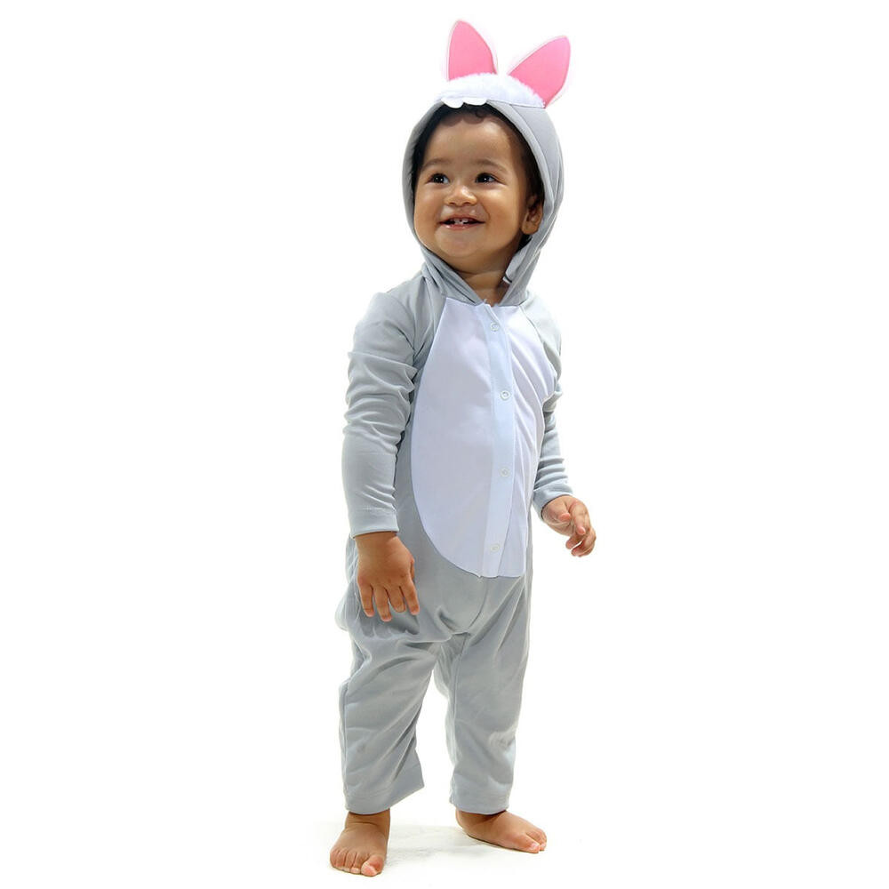 Fantasia Coelho Bebê Cinza Com Capuz E Rabinho
 em Oferta na Shopee