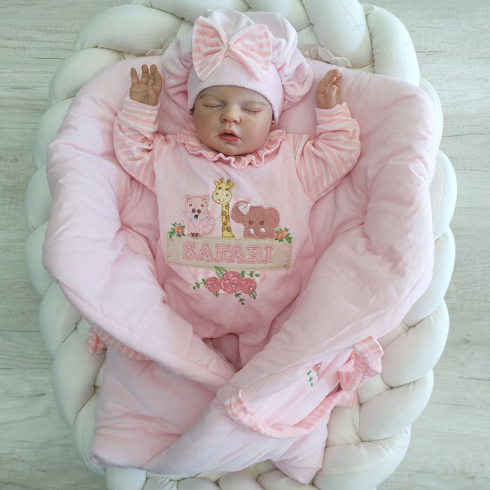 Saída de Maternidade Bebê Menina Safari Rosa Plush com Porta Bebê em Oferta na Shopee