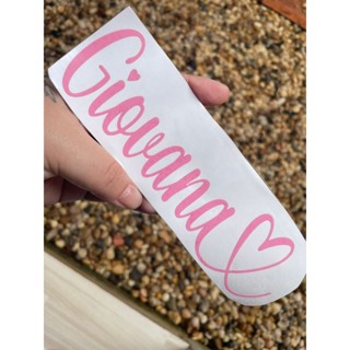 adesivo nome da namorada(o) para colar na moto carro caminhão e soleira porta passageiro rosa claro 15 cm em Oferta na Shopee
