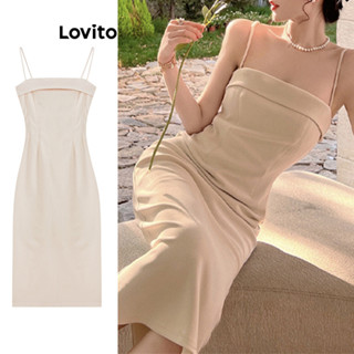 Lovito Vestido Básico Liso Casual Para Mulheres LNE41330