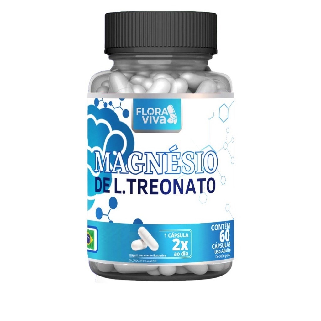 4 Magnésio De L.treonato 60 Caps Puro Natural 500mg (Total 240Caps)