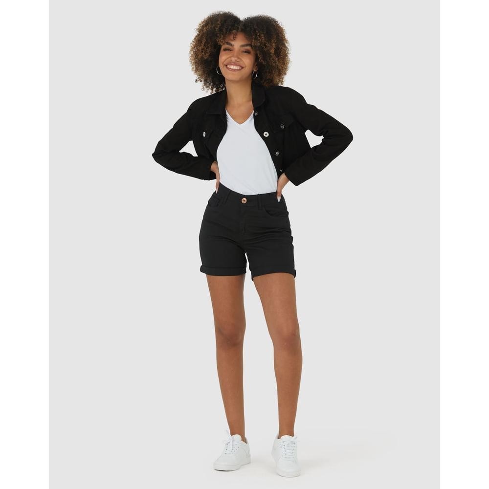 Bermuda Feminina Comfort Em Sarja Com Elastano em Oferta na Shopee