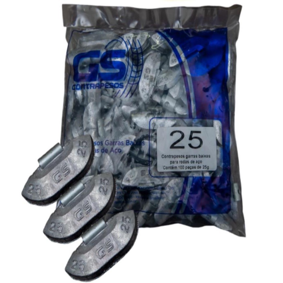 Chumbo para Balanceamento Contrapeso Garra Baixa 25 Gramas Pacote Com 100 unidades em Oferta na Shopee