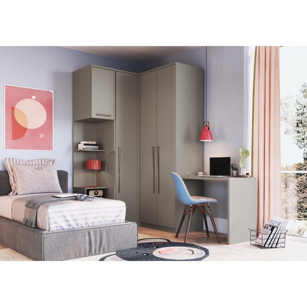 Guarda Roupa Casal Modulado 4 Peças Elegance - Mom & Baby