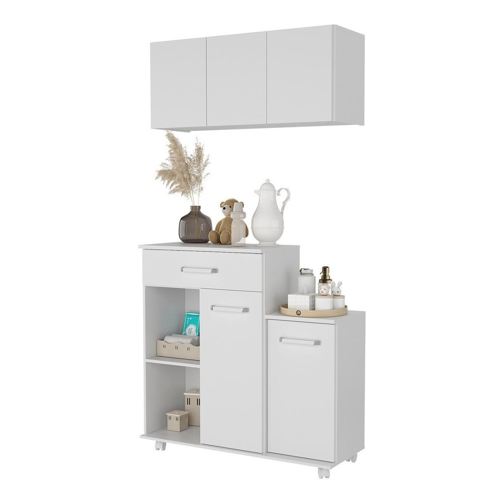 Cômoda/Balcão Infantil com Armário 3 Portas Multimóveis MP4211 - Home & Living