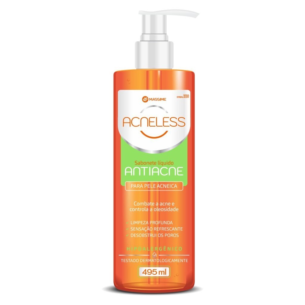 Sabonete Líquido para acne Acneless 495ml - Massime em Oferta na Shopee