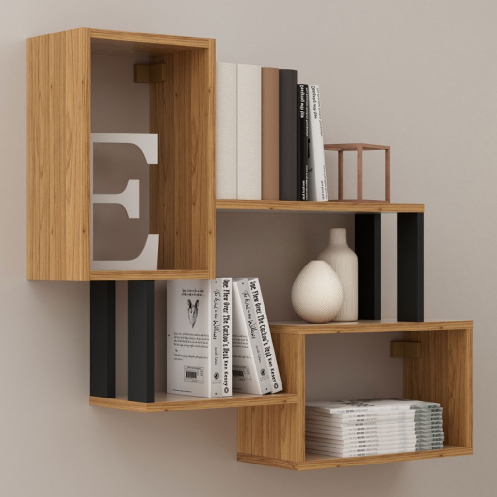 Prateleira Industrial 2 Prateleiras 100% Mdf Freijó/Preto Fosco F25 - Pradel em Oferta na Shopee