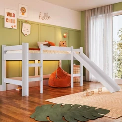 Cama Infantil com Escorregador Bb1001 Branco - Completa Móveis