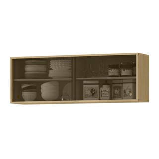Armário Aéreo Cozinha 120 Cm Glória 2 Portas com Vidro Castanho - Mx Móveis em Oferta na Shopee