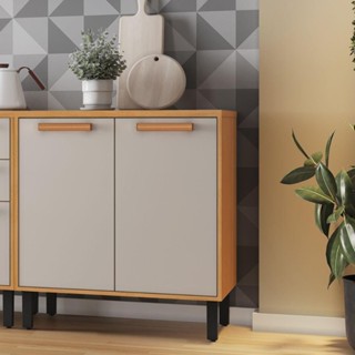 Balcão de Cozinha 2 Portas Cinamomo/Off White Napoles Itatiaia em Oferta na Shopee