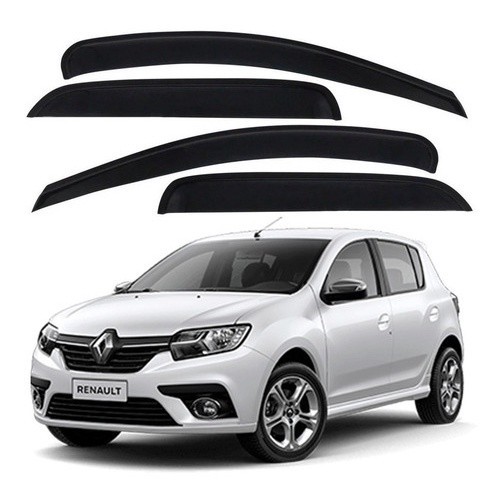 Defletor Calha de Chuva Renault Sandero 2014 a 2023 4 Portas Ecoflex em Oferta na Shopee