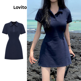 Lovito Vestido Casual A-Line para Mulheres L77ED116(Multicolorido)