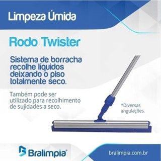 Rodo Twister 45cm Bralimpia Com Cabo Retratil ,70 A 1,40 Mt em Oferta na Shopee