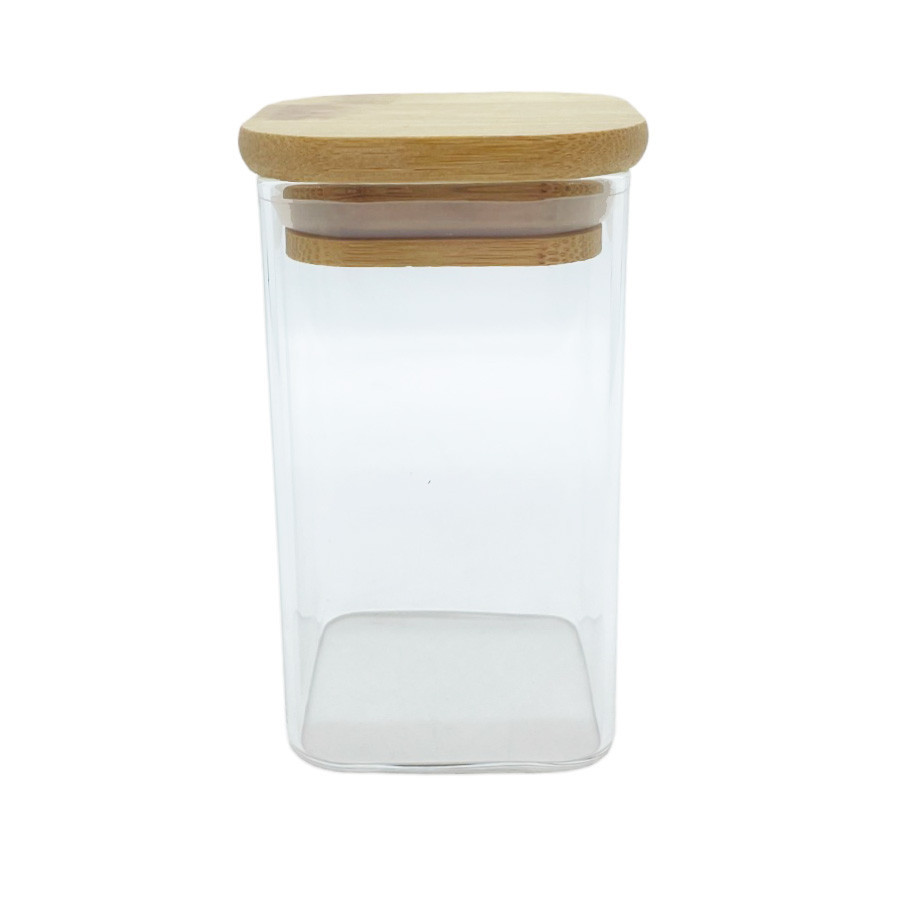 Pote de Vidro Hermético com Tampa de Bambu - 10x6cm - 225ml - 1 unidade - Rizzo - Home & Living