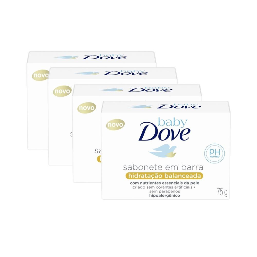 Kit 4 Sabonetes em Barra Baby Dove Hidratação Balanceada 75g em Oferta na Shopee